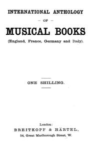 Cover of: International anthology of musical books: (England, France, Germany and Italy)