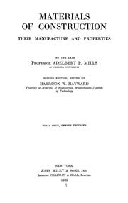 Cover of: Materials of construction: their manufacture and properties