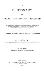 Cover of: A dictionary of the German and English languages ...