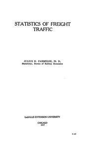 Cover of: Statistics of freight traffic