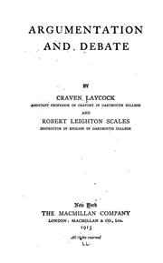 Cover of: Argumentation and debate by Craven Laycock