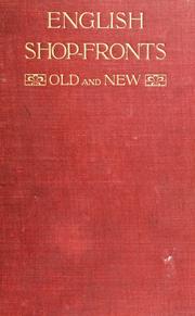 Cover of: English shop-fronts, old and new by Horace Dan