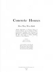 Cover of: Concrete houses, how they were built by Harvey Mixer Whipple