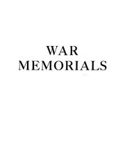 Cover of: War memorials