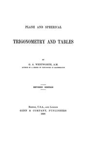 Cover of: Plane trigonometry and tables