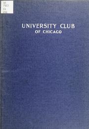 Cover of: University Club of Chicago by University Club of Chicago.