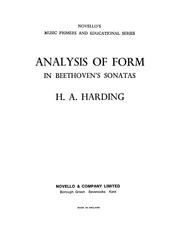 Cover of: Analysis of form in Beethoven's sonatas by Henry Alfred Harding