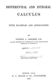 Cover of: Differential and integral calculus | George A. Osborne