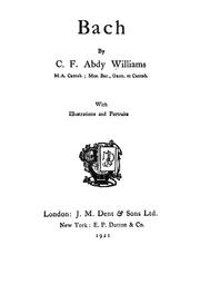 Cover of: Bach by Charles Francis Abdy Williams