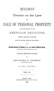 Cover of: Benjamin's treatise on the law of sale of personal property with references to the American decisions.