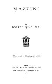 Cover of: Mazzini by Bolton King