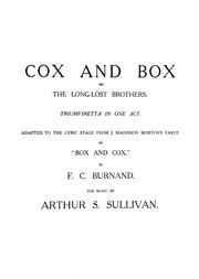 Cover of: Cox and Box