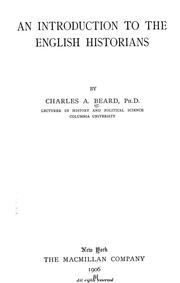 Cover of: An introduction to the English historians by Charles Austin Beard