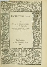 Cover of: Prehistoric man