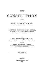 Cover of: The Constitution of the United States: a critical discussion of its genesis, development, interpretion