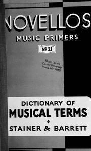 Cover of: A dictionary of musical terms