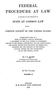 Cover of: Federal procedure at law | C. L. Bates
