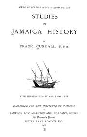 Cover of: Studies in Jamaica history
