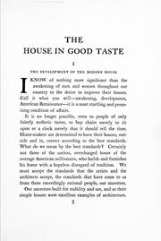 Cover of: The house in good taste by Elsie De Wolfe