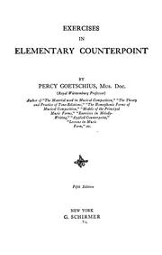 Cover of: Exercises in elementary counterpoint