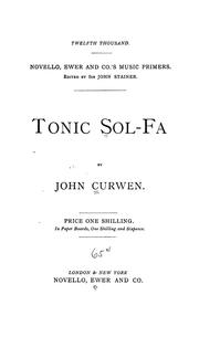 Cover of: Tonic sol-fa by Curwen, John