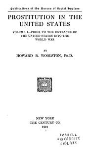 Cover of: Prostitution in the United States | Woolston, Howard Brown