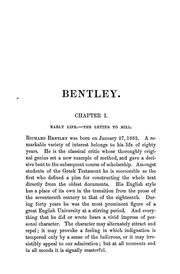 Cover of: Bentley by Richard Claverhouse Jebb