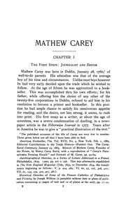 Cover of: Mathew Carey, editor, author and publisher: a study in American literary development