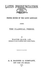Cover of: Latin pronunciation