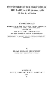 Cover of: Contraction in the case forms of the Latin io- and ia stems, and of deus, is, and idem ... by Edgar H. Sturtevant