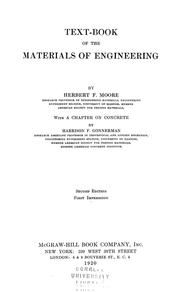 Cover of: Textbook of the materials of engineering