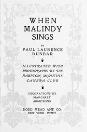 Cover of: When Malindy sings by Paul Laurence Dunbar