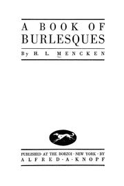 Cover of: A book of burlesques