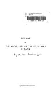 Cover of: Synopsis of the modal uses of the finite verb in Latin