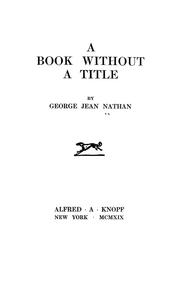 Cover of: A book without a title
