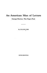 Cover of: An American man of letters by Collier Cobb