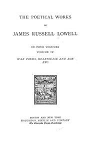 Cover of: The works of James Russell Lowell. by James Russell Lowell