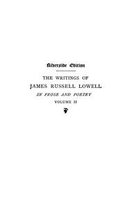 Cover of: writings of James Russell Lowell in prose and poetry.