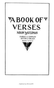 Cover of: A book of verses