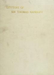 Cover of: Letters of Sir Thomas Hanbury