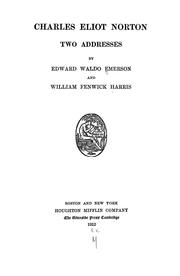 Cover of: Charles Eliot Norton by Edward Waldo Emerson