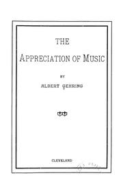 Cover of: The appreciation of music