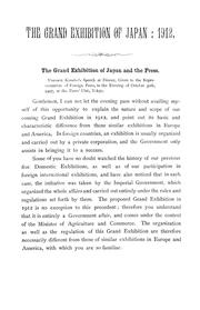 Cover of: The Grand Exhibition of Japan, 1912: its aims and scope