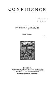 Cover of: Confidence by Henry James