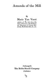 Cover of: Amanda of the mill | Marie Van Vorst