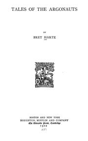 Cover of: Tales of the Argonauts by Bret Harte