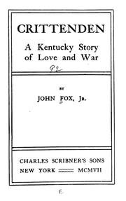 Cover of: Crittenden: a Kentucky story of love and war.