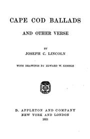 Cover of: Cape Cod ballads: and other verse