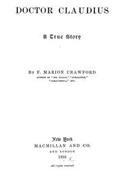 Cover of: Doctor Claudius by Francis Marion Crawford, Francis Marion Crawford