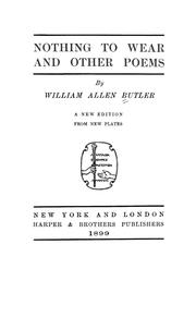 Cover of: Nothing to wear: and other poems
